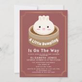 All in One Little Dumpling Baby Shower QR Code 招待状 (正面)