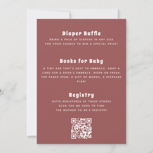 All in One Little Dumpling Baby Shower QR Code 招待状 (裏面)