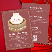 All in One Little Dumpling Baby Shower QR Code 招待状