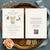 All in One Little Hunter Clothesline Baby Shower 招待状