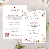 All in One Little Ladybug QR Code Shower 招待状