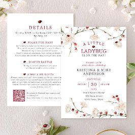 All in One Little Ladybug QR Code Shower 招待状