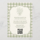 All in One Little Wildflower Gingham Baby Shower 招待状 (裏面)