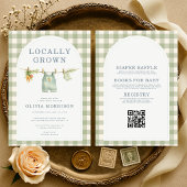 All in One Locally Grown Baby Shower 招待状