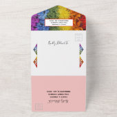 All In One LOVE赤をテーマにした同性結婚性 オールインワン招待状 (外側)