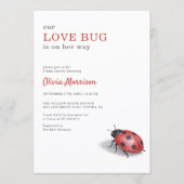 All in One Love Bug Ladybug Baby Shower 招待状 (正面)