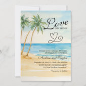 All in One Love is in the Air Beach and Palm Trees 招待状 (正面)