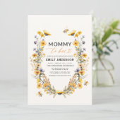 All In One Mommy to Bee Wilflower Baby Shower 招待状 (スタンド正面)