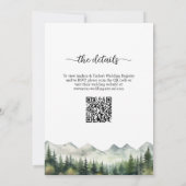All in One Mountains and Pines QR Code Wedding 招待状 (裏面)
