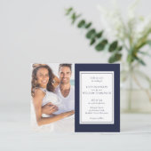 All In One Navy Blue Photos 結婚 招待状 (スタンド正面)