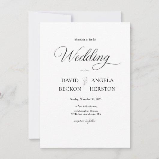 All-In-One Neutral Modern Boho Wedding  招待状 (正面)