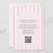 All in One New Chapter Begins Pink Bow Baby Shower 招待状 (裏面)