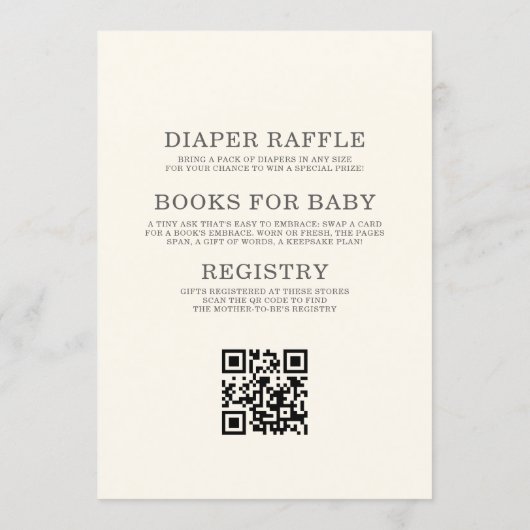 All in One Next Chapter Begins QR Code Baby Shower 招待状 (裏面)
