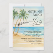 All in One Nothing Fancy Just Love QR Code Beach 招待状 (正面)