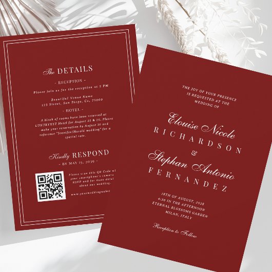 All in One Old Money Wedding 招待状