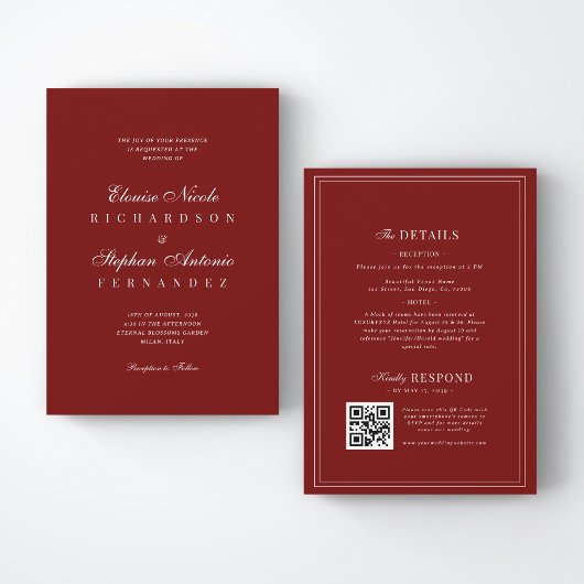 All in One Old Money Wedding 招待状