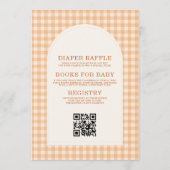 All in One Orange Gingham Little Cutie Baby Shower 招待状 (裏面)