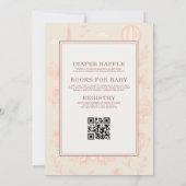 All in One Paris French Toile QR Code Baby Shower 招待状 (裏面)