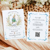 All in One Peter Rabbit Bunny QR Baby Shower  招待状