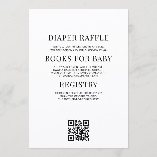 All in One Pink Bow Baby Shower 招待状 (裏面)