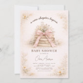 All in One Pink Bow New Chapter Begins Baby Shower 招待状 (正面)