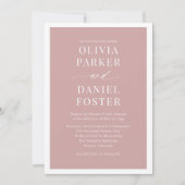 All in One Pink Dusty Rose QR Code Wedding 招待状 (正面)