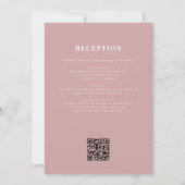 All in One Pink Dusty Rose QR Code Wedding 招待状 (裏面)