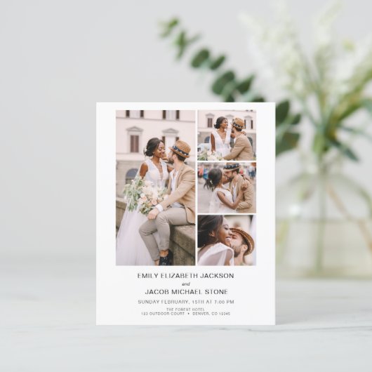 All In One QR Code Minimalist Photo 結婚 White (スタンド正面)