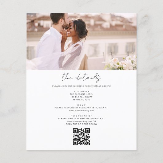 All In One QR Code Minimalist Photo 結婚 White (裏面)