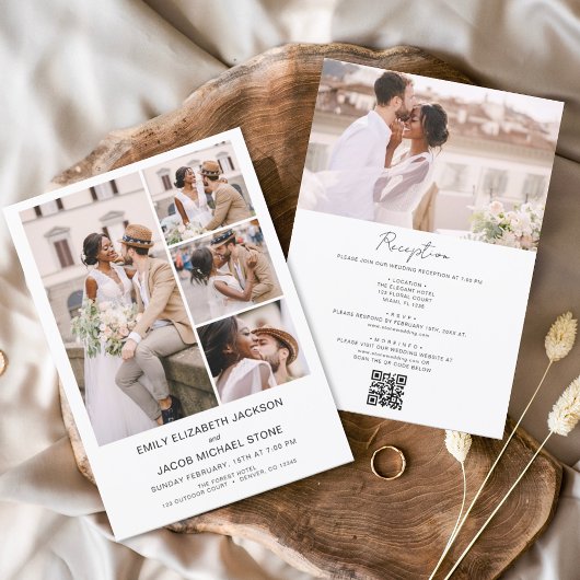 All In One QR Code Minimalist Photo 結婚 White