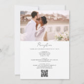 All In One QR Code Minimalist Photo 結婚 White 招待状 (裏面)