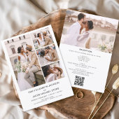 All In One QR Code Minimalist Photo 結婚 White 招待状