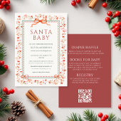 All in One QR Code Santa Baby Baby Shower 招待状
