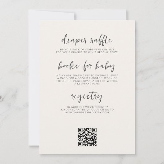 All in One QR Code Wild One Safari Baby Shower 招待状 (裏面)