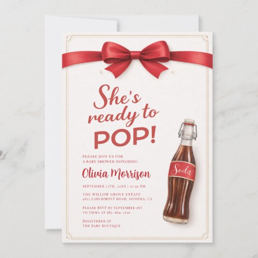 All in One Ready to Pop Soda Baby Shower 招待状 (正面)