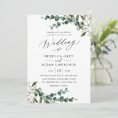 All-In-One Rustic Watercolor Greenery Wedding 招待状 (スタンド正面)