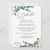 All-In-One Rustic Watercolor Greenery Wedding 招待状 (裏面)