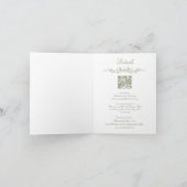 All in One Sage Green French Floral Folded  招待状 (内部)