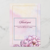 All in One Sage Green French Floral Wedding Invita 箔招待状 (裏面)