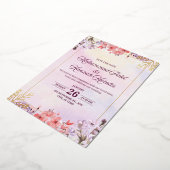 All in One Sage Green French Floral Wedding Invita 箔招待状 (回転した状態)