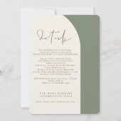All in One Sage Green Modern  Wedding 招待状 (裏面)