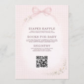 All in One Silly Goose Pink Gingham Baby Shower 招待状 (裏面)