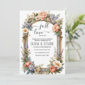 All-In-One Simple Classic White Wedding  招待状 (スタンド正面)