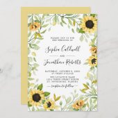 All In One Sunflowers and 結婚 Folis 招待状 (正面/裏面)