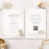 All in One Sweet Little Dragon Baby Shower 招待状