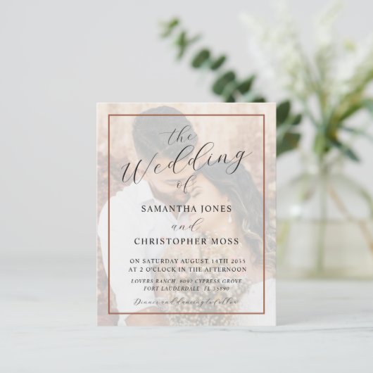 All-in-One Terracotta Photo Wedding Invitation (スタンド正面)