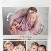 All In One Thank Youと誕生5ベビー写真 三つ折り案内状 (内部最初)