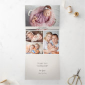 All In One Thank Youと誕生5ベビー写真 三つ折り案内状 (内部)