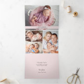 All In One Thank Youと誕生5女の子ベビー写真 三つ折り案内状 (内部)