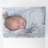 All In One Thank Youと誕生5 Boyベビー写真 三つ折り案内状 (内部最初)